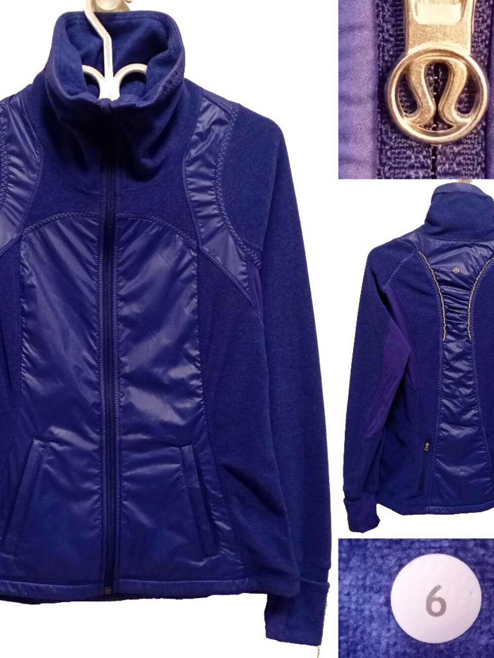 Lululemon Run Gust Buster Jacket Pigment Blue 6 Small Cire Puffy Microfleece